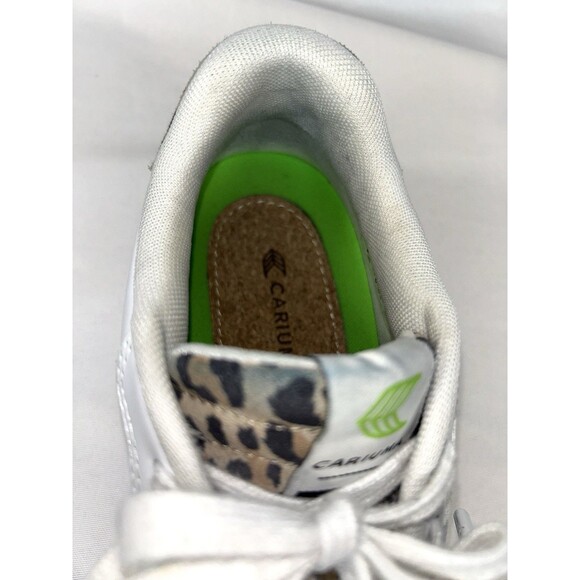Cariuma Salvas Leather Sneakers Women's Size 9 Leopard White Lace Up Casual - Picture 9 of 12
